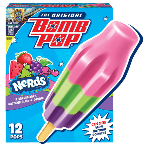 Bomb Pop Nerds Freeze Ice Pops 12 Count 21 Fl Oz