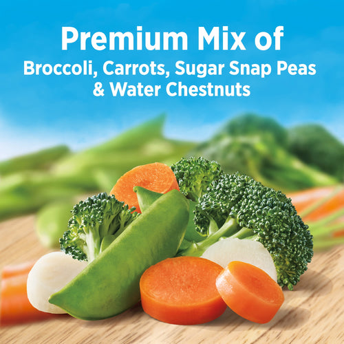 Birds Eye Steamfresh Broccoli Carrots Sugar Snap Peas Water Chestnuts Frozen 10.8 Oz