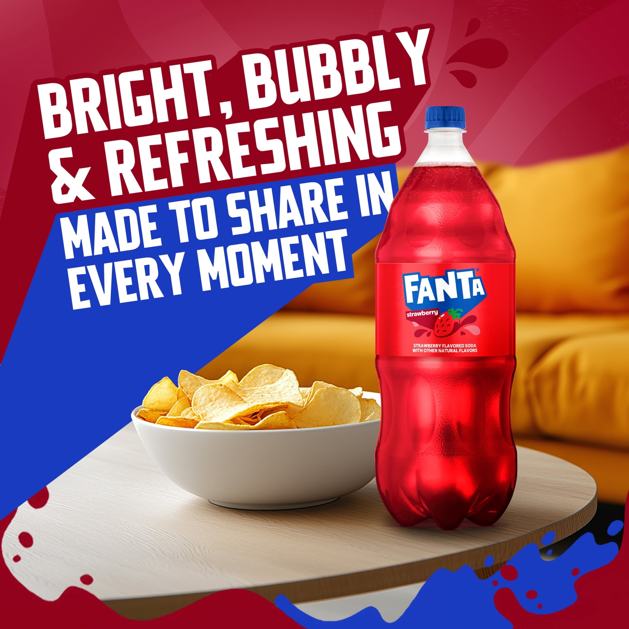 Fanta Strawberry Soda Pop Bottle 2 L