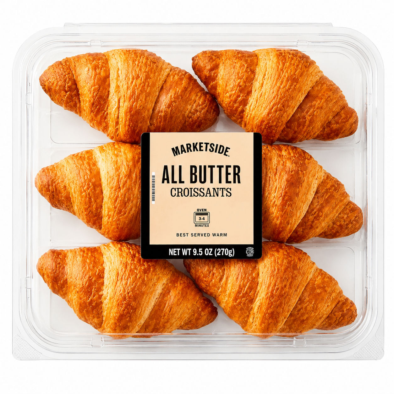 All Butter Whole Baked Croissants 9.5 Oz 6 Count Marketside