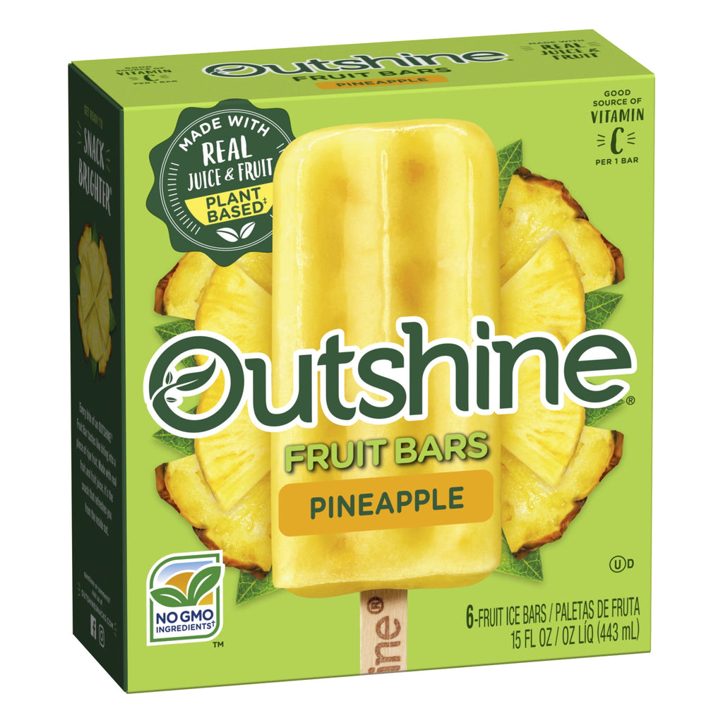 Outshine Pineapple Frozen Fruit Bars 6 Count 15 Fl Oz
