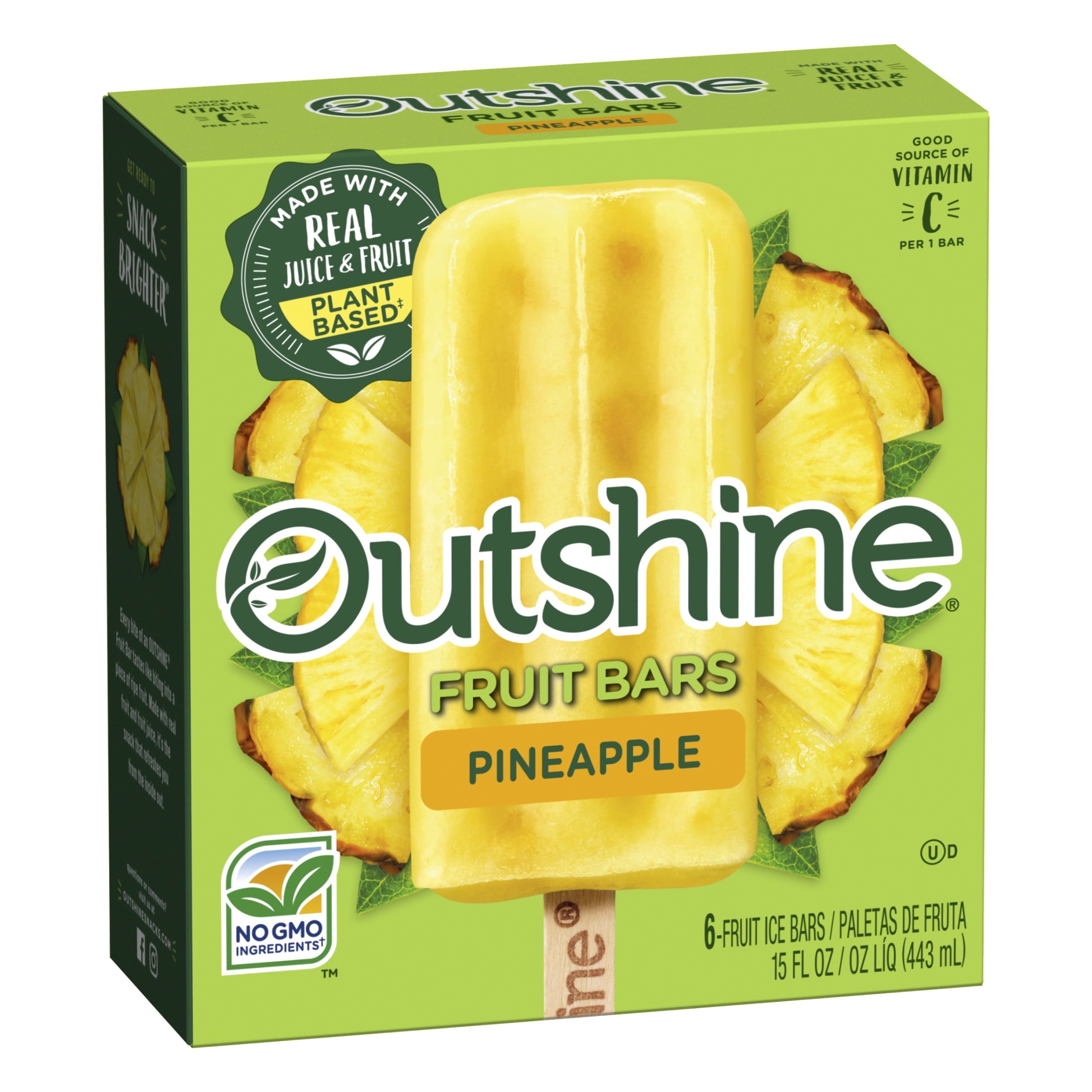 Outshine Pineapple Frozen Fruit Bars 6 Count 15 Fl Oz