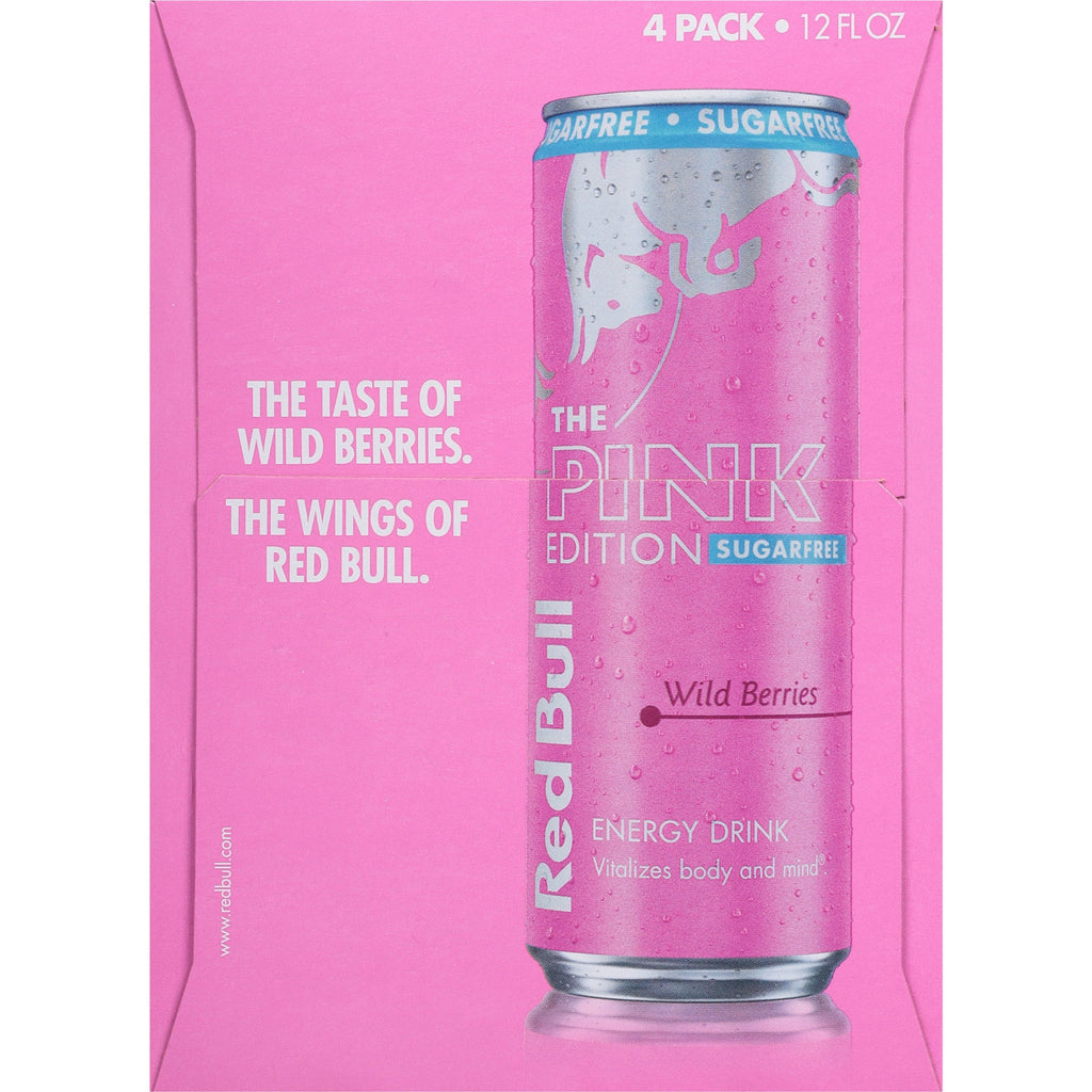 Red Bull Pink Edition Sugar Free Wild Berries Energy Drink 12 fl oz 4 Pack Cans