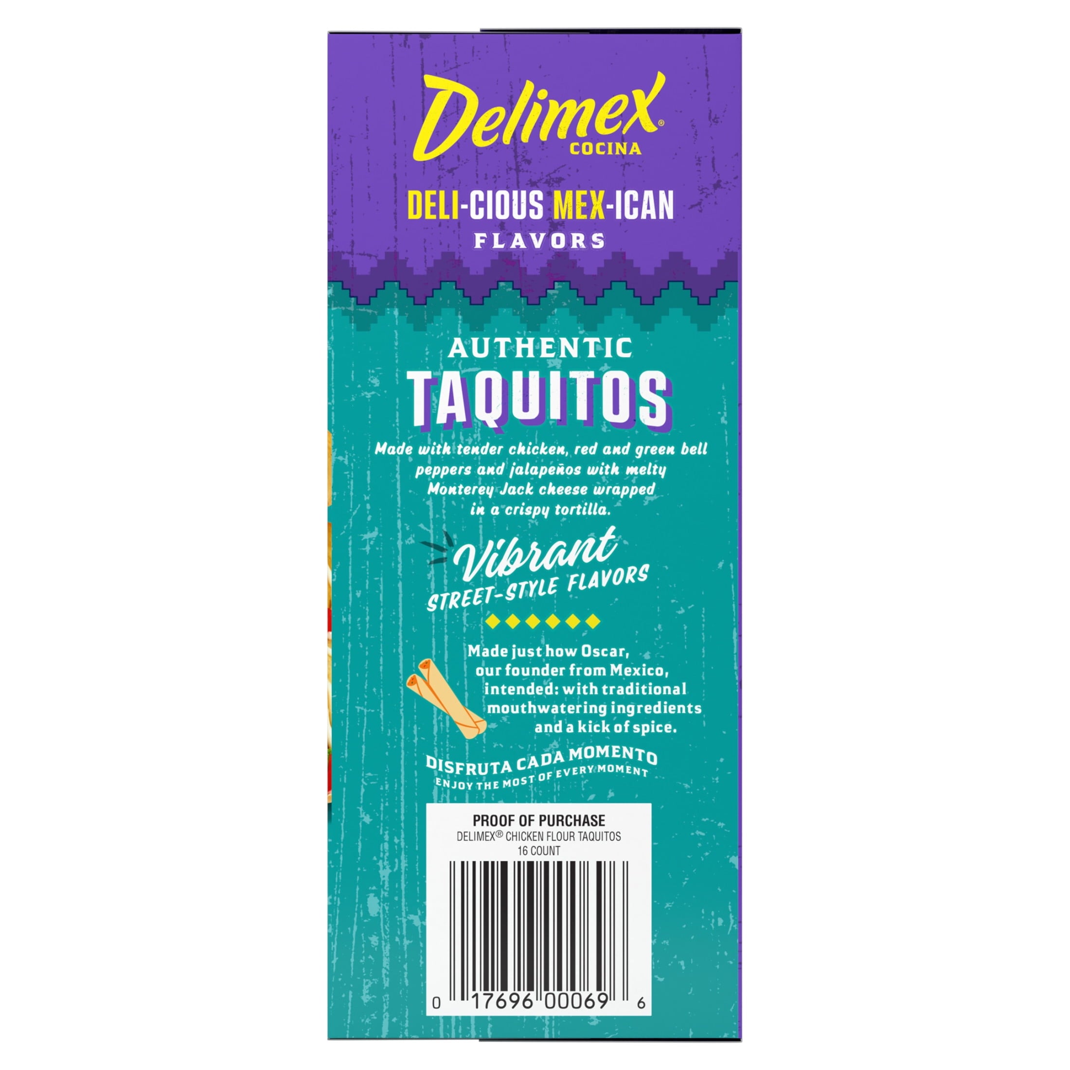 Delimex Chicken & Cheese Taquitos Frozen Snacks 16 Count 19.2 Oz