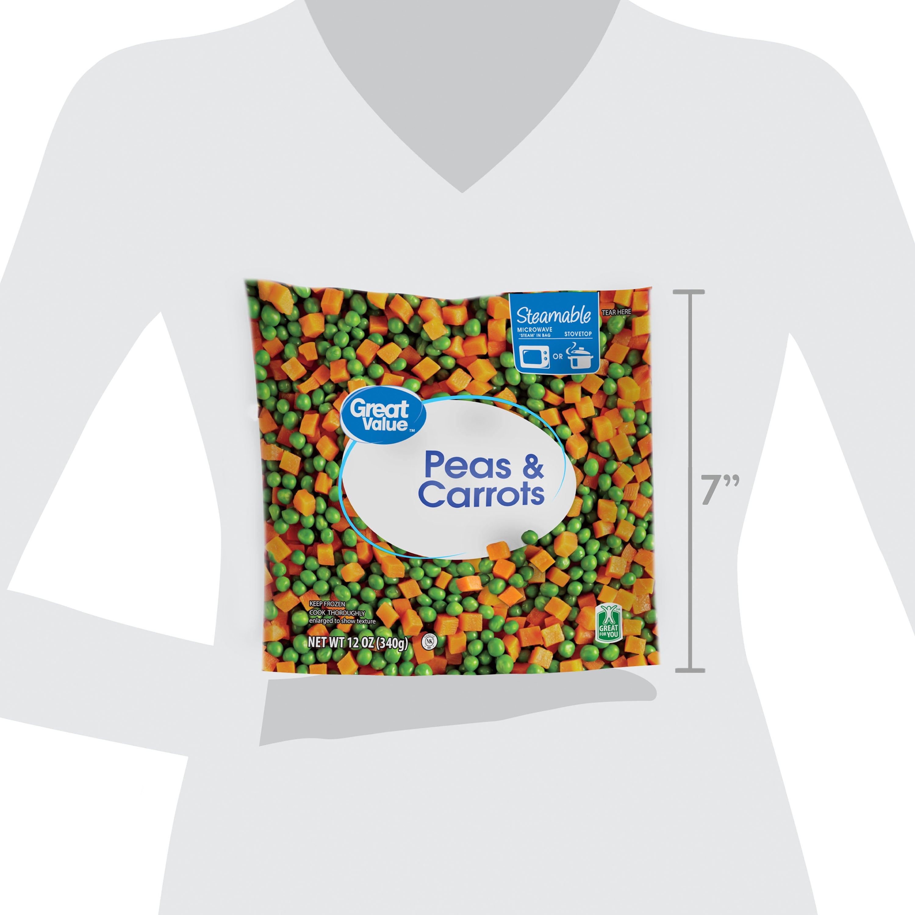 Great Value Peas & Carrots Frozen 12 Oz