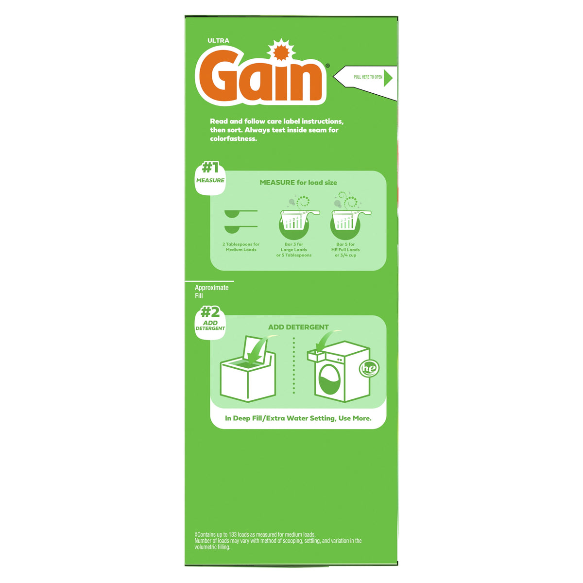 Gain Powder Laundry Detergent Original Scent 123 oz 133 Loads
