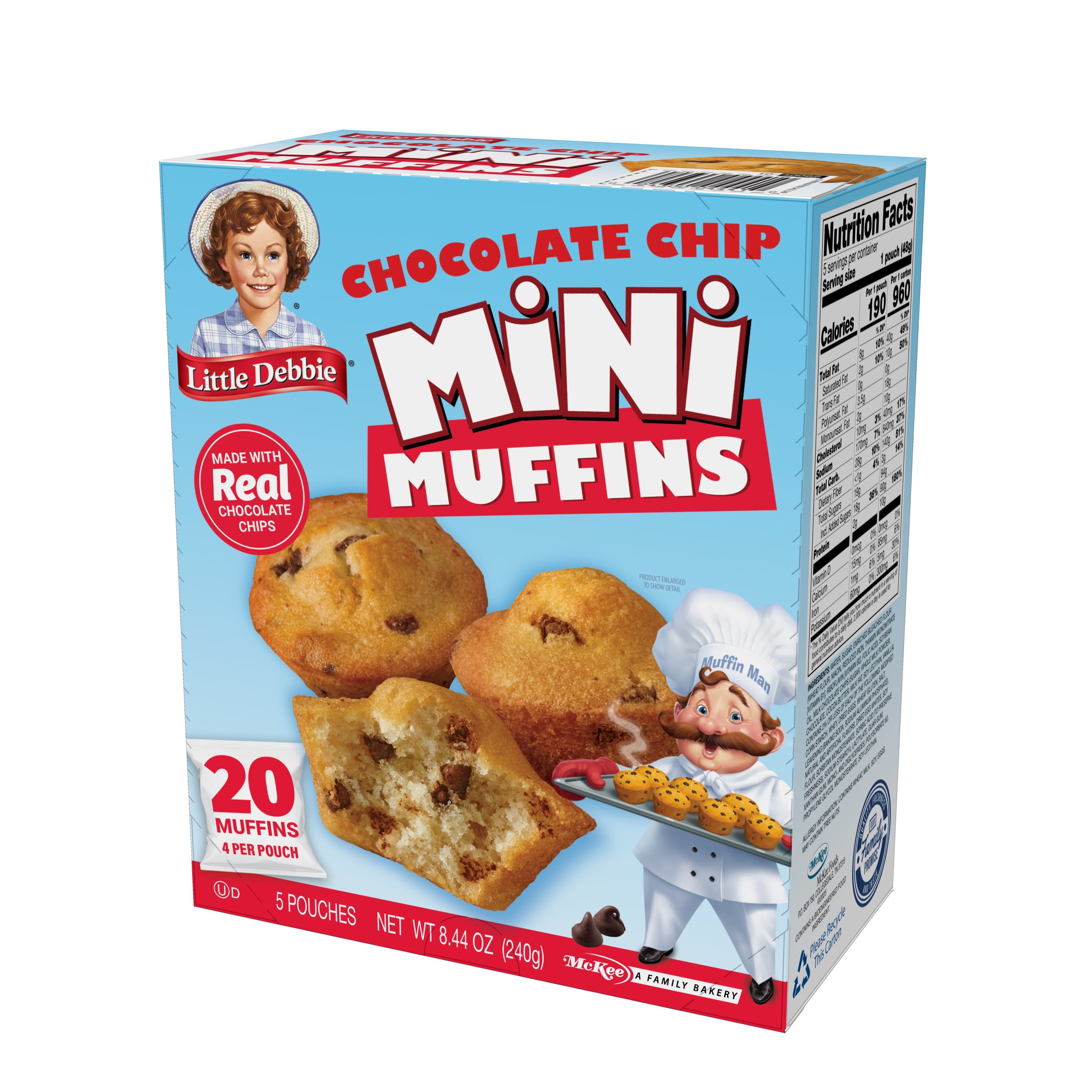 Chocolate Chip Mini Muffins 8.44 Oz 5 Count Little Debbie