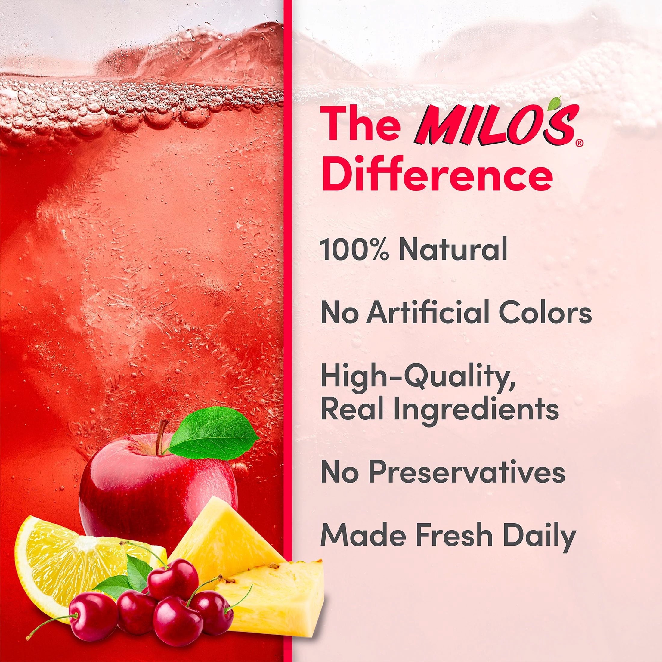 Milo's Fruit Punch 100% Natural Juice Drink Pulp-Free 128 fl oz