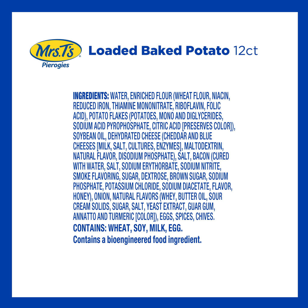 Mrs. T's Loaded Baked Potato Pierogies 12 Count 16 Oz Frozen