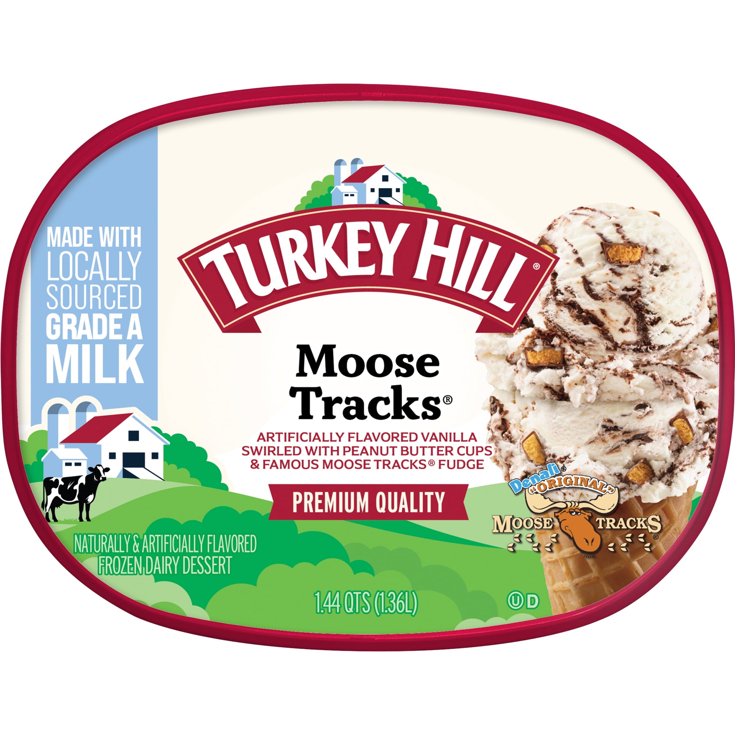 Turkey Hill Moose Tracks Premium Ice Cream 46 Fl Oz