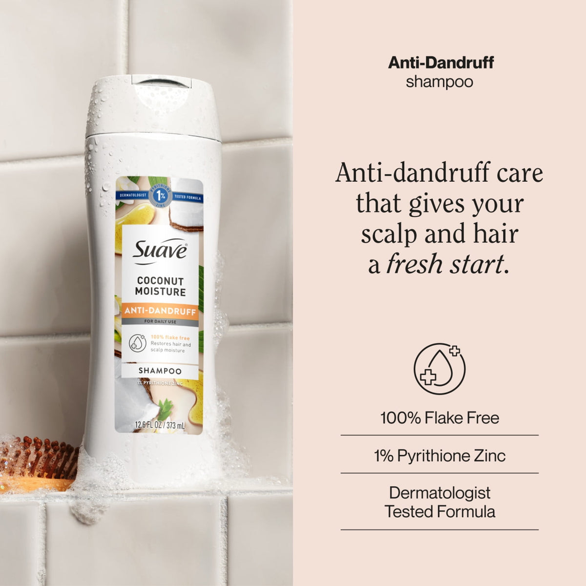 Suave Anti Dandruff Coconut Moisture Shampoo for Women 12.6 fl oz