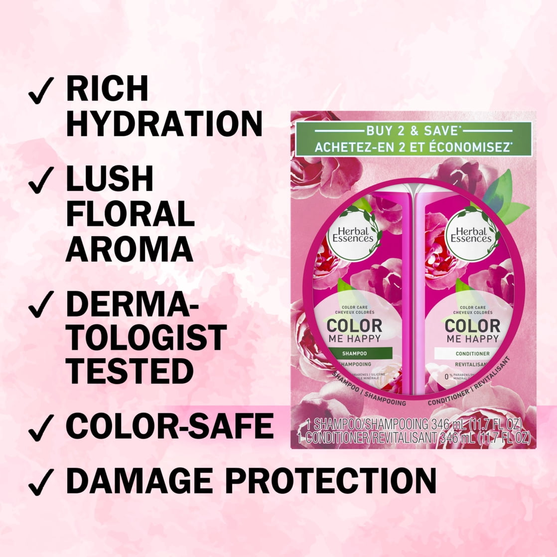 Herbal Essences Color Me Happy Shampoo and Conditioner Set for Color-Treated Hair 23.4 fl oz