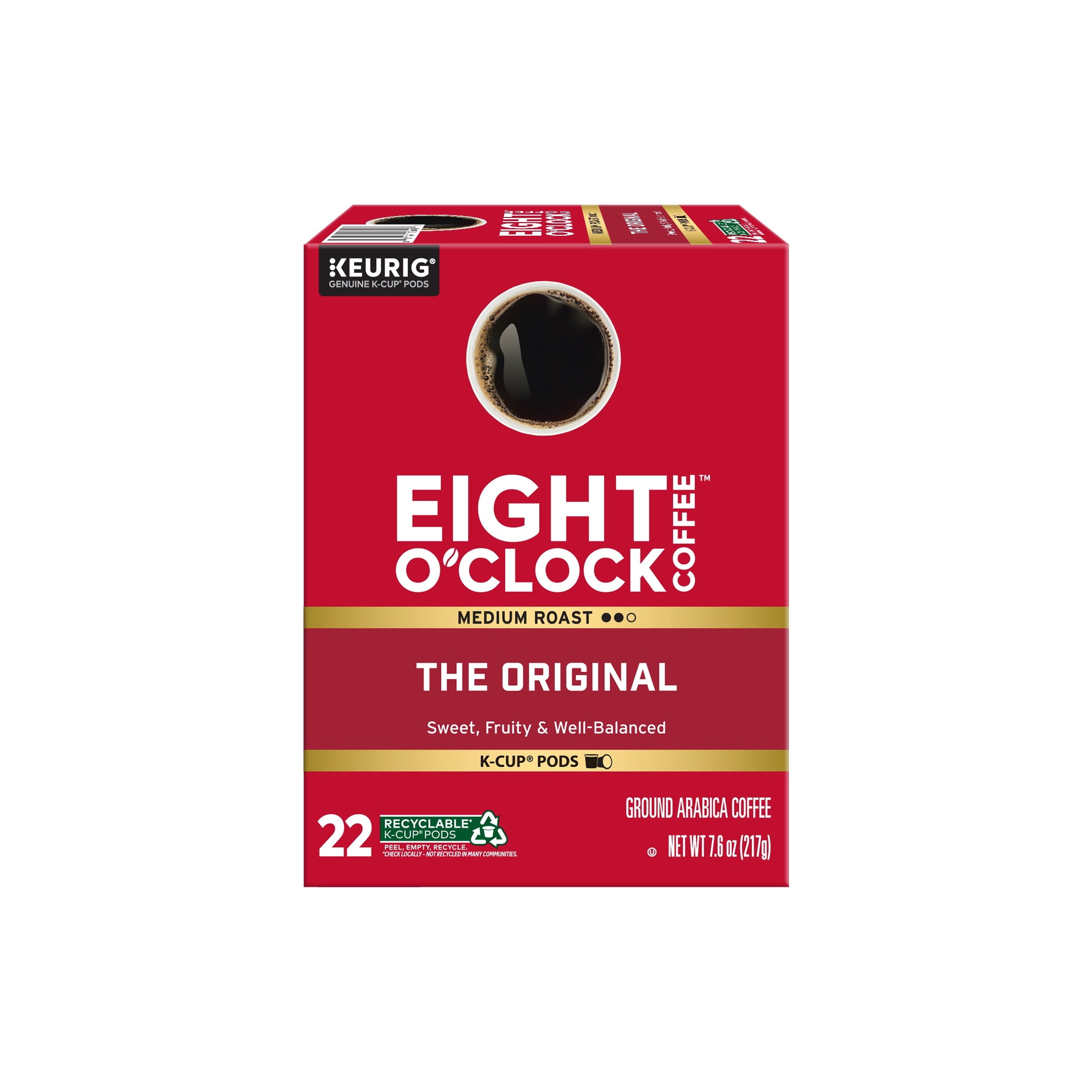 Eight O'Clock Original Medium Roast Coffee Keurig K-Cup Pods 22 Count