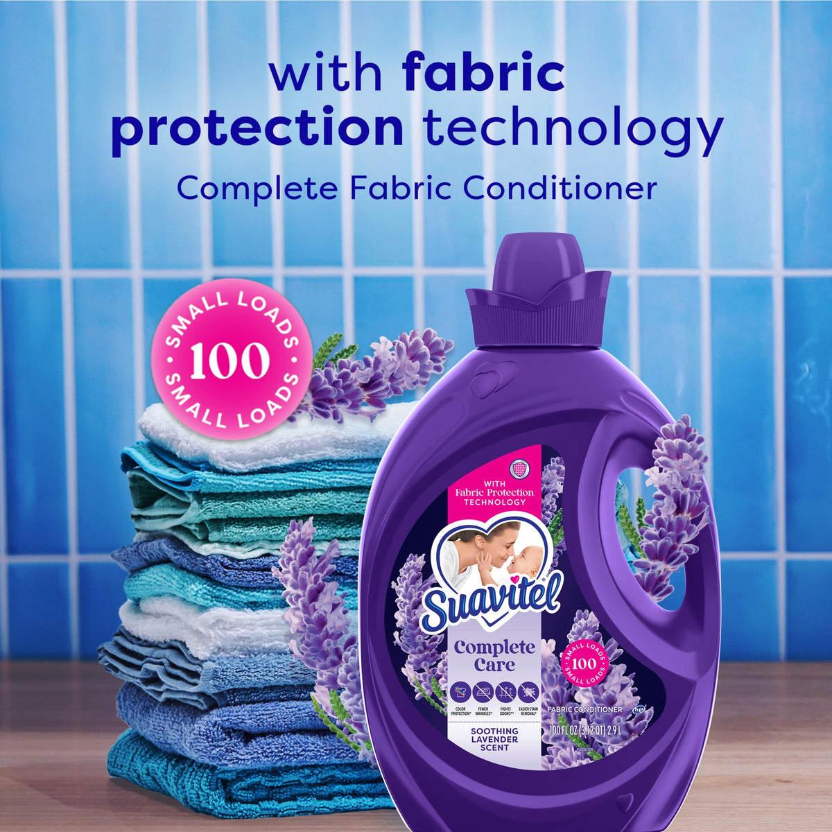 Suavitel Complete Liquid Fabric Softener Soothing Lavender Scent 100 fl oz