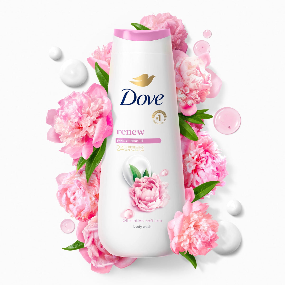 Dove Renewing Body Wash Peony & Rose Oil Moisturizing Cleanser 20 fl oz