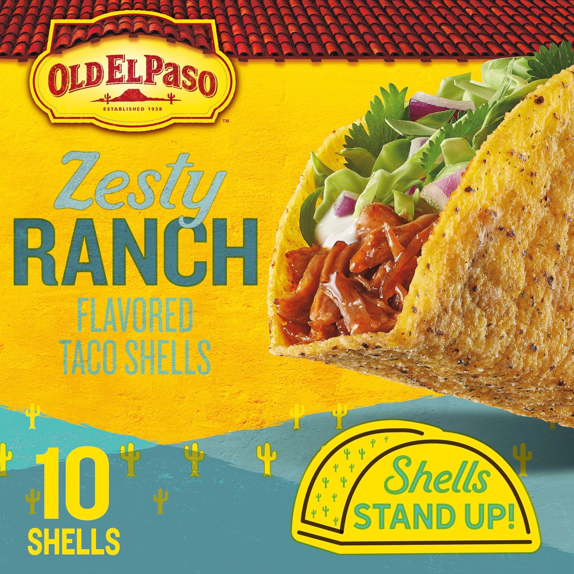Stand 'N Stuff Crunchy Taco Shells Zesty Ranch 5.4 Oz 10 Count