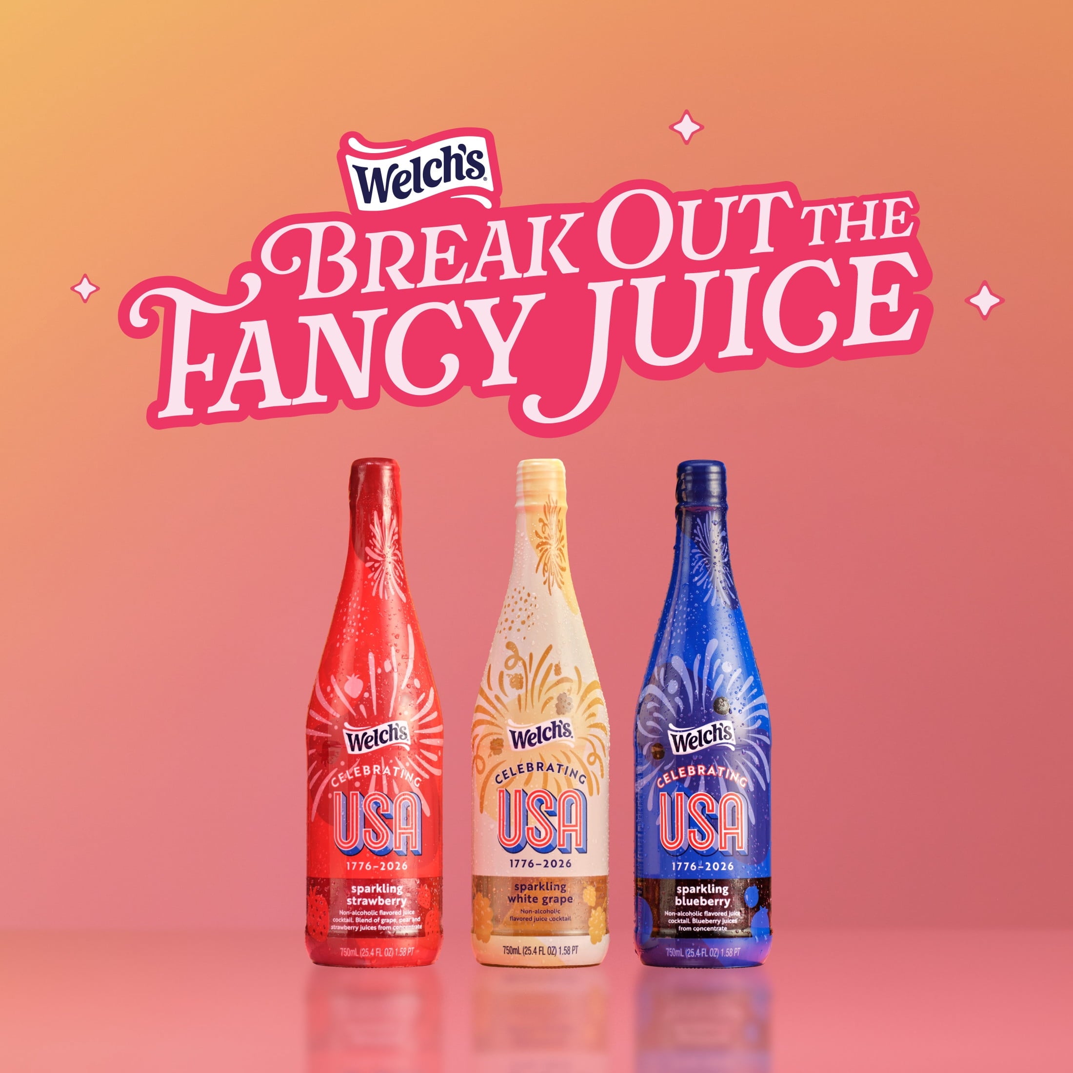 Welch's Non-Alcoholic Sparkling Strawberry Juice Cocktail 25.4 fl oz Bottle