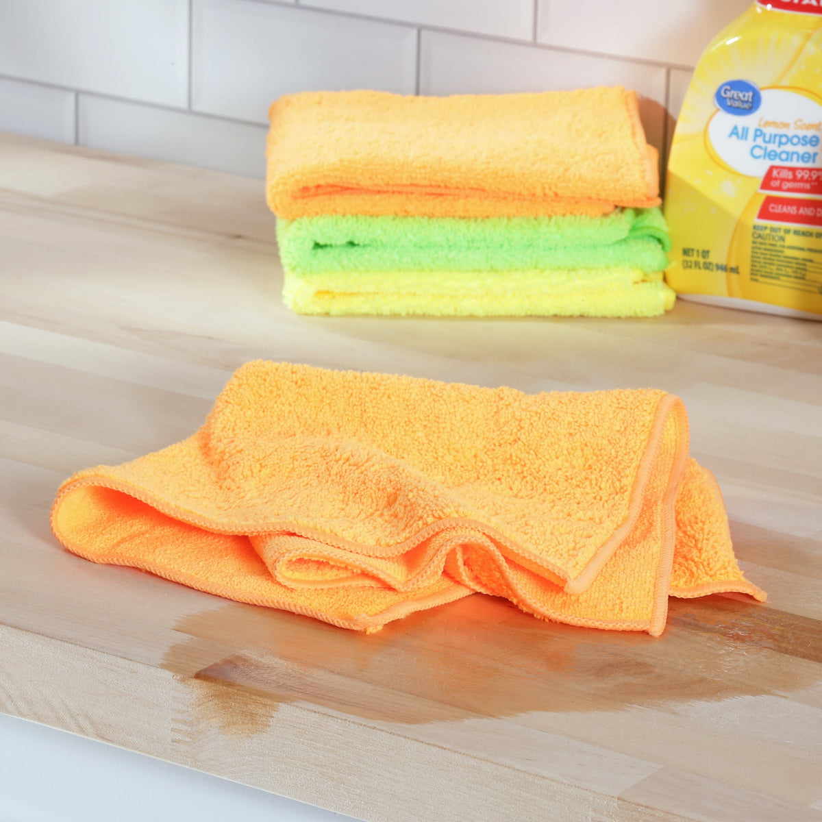 Great Value Multipurpose Microfiber Household Cleaning Cloths Multicolor 12 Count