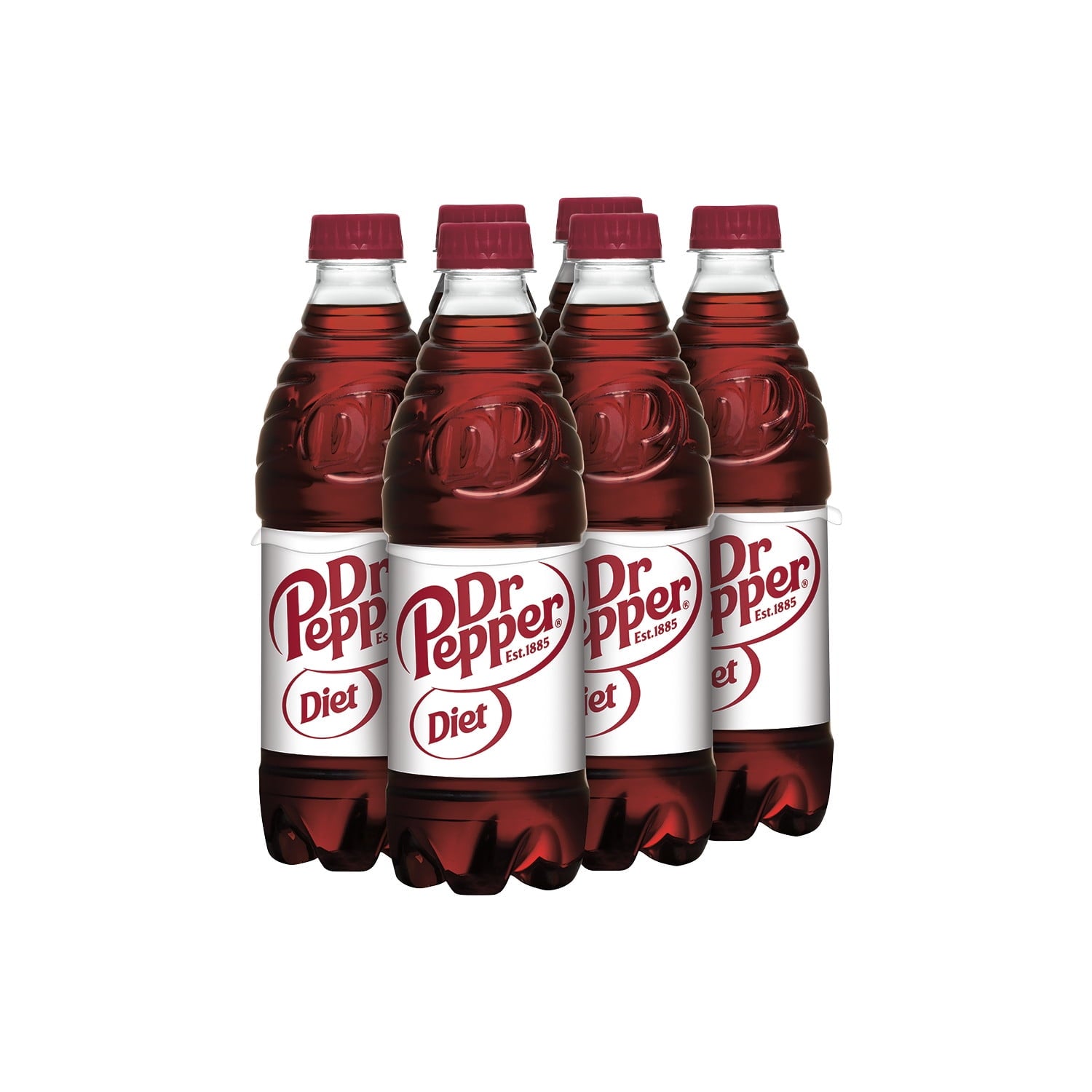 Diet Dr Pepper Soda Pop Bottles 16.9 Fl Oz 6 Pack