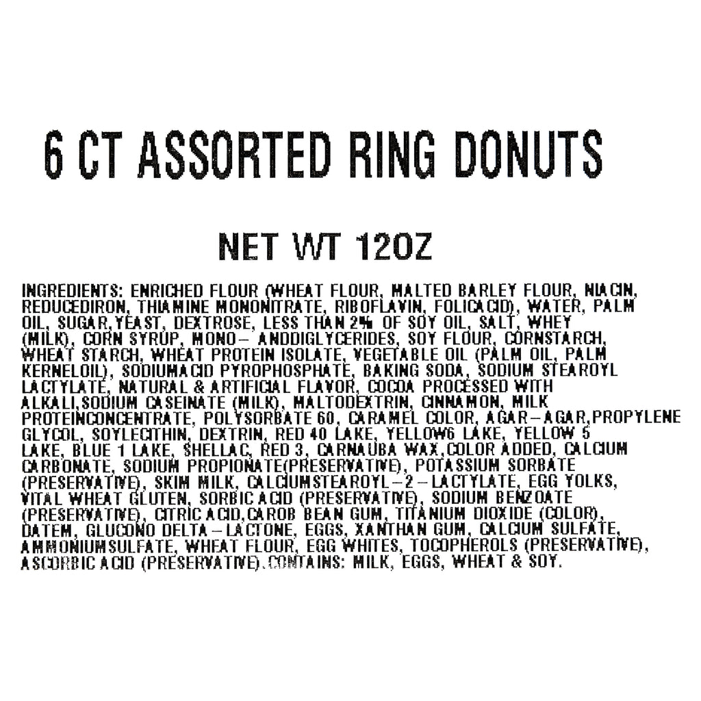 Assorted Iced Ring Donuts 12 Oz 6 Count Freshness Guaranteed