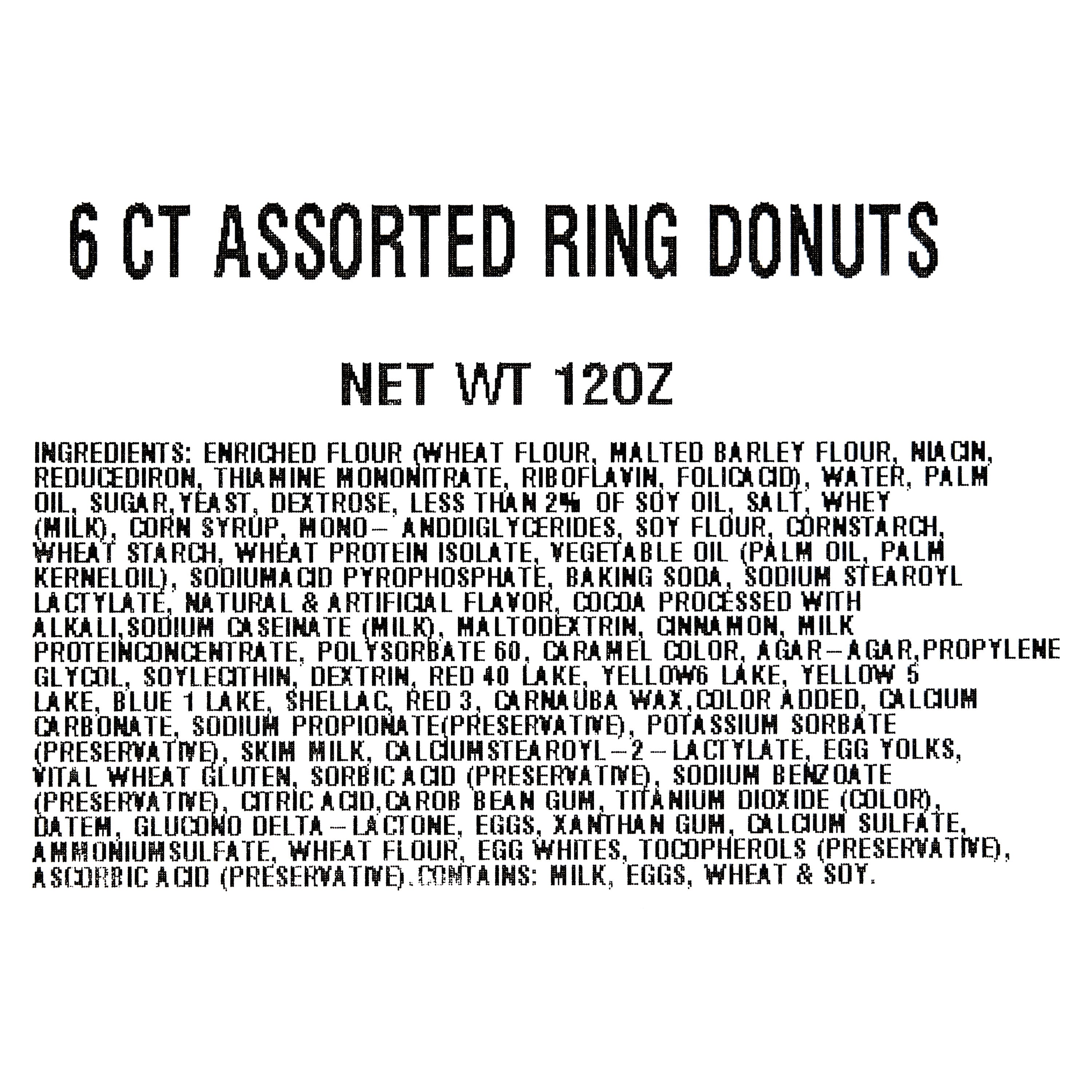 Assorted Iced Ring Donuts 12 Oz 6 Count Freshness Guaranteed