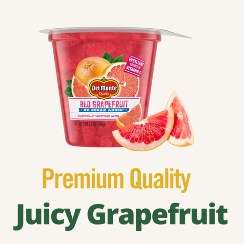 Del Monte No Sugar Added Red Grapefruit Fruit Cup Snack 6.5 Oz