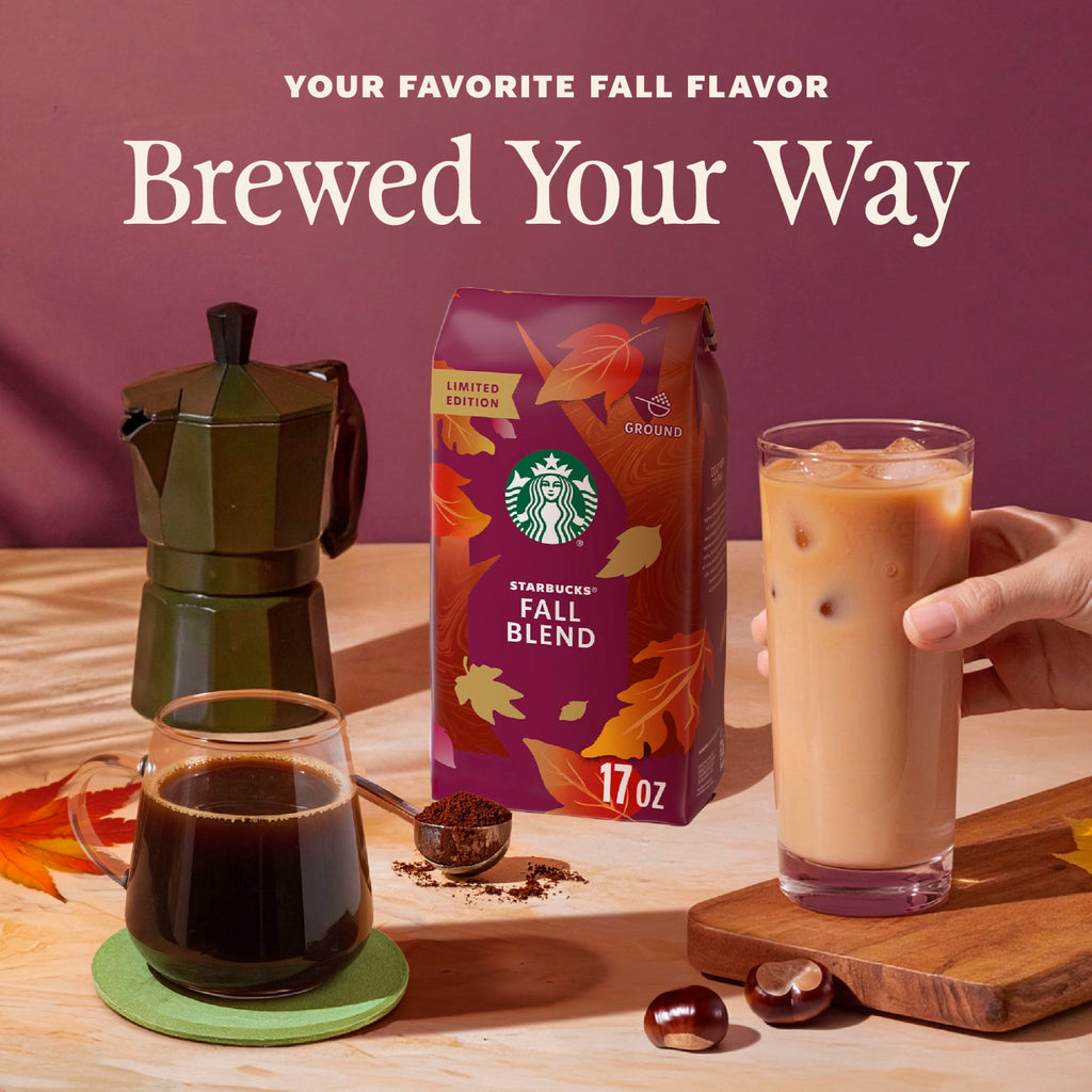 Starbucks Fall Blend Naturally Caffeinated Medium Roast Ground Coffee 17 oz Bag