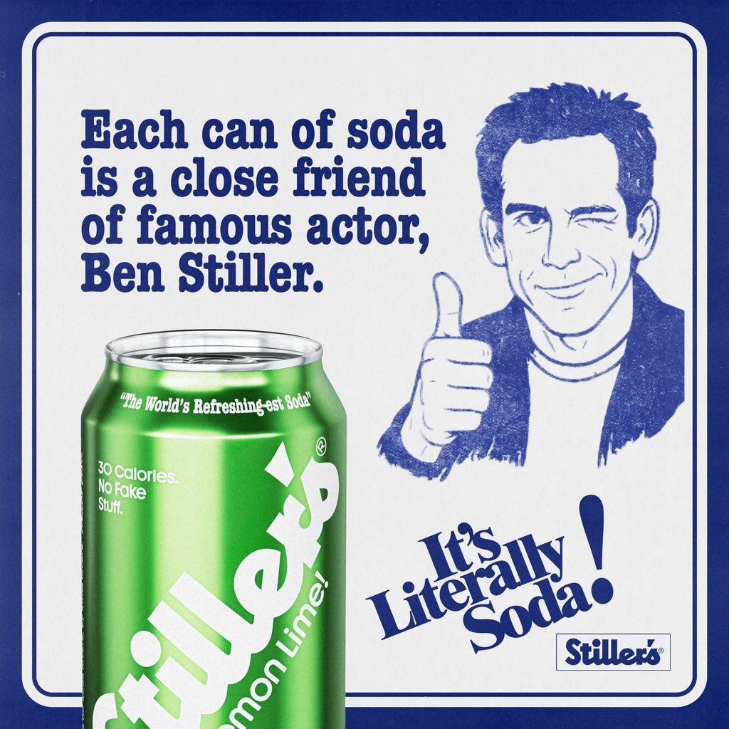 Stiller's Lemon Lime Natural Soda With Added Vitamins Low Sugar Can 12 Fl Oz