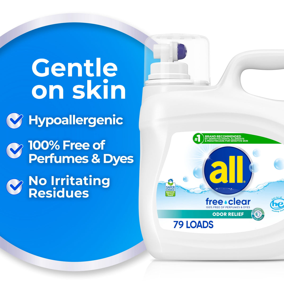 all Free Clear Odor Relief Liquid Laundry Detergent 118 fl oz 79 Loads