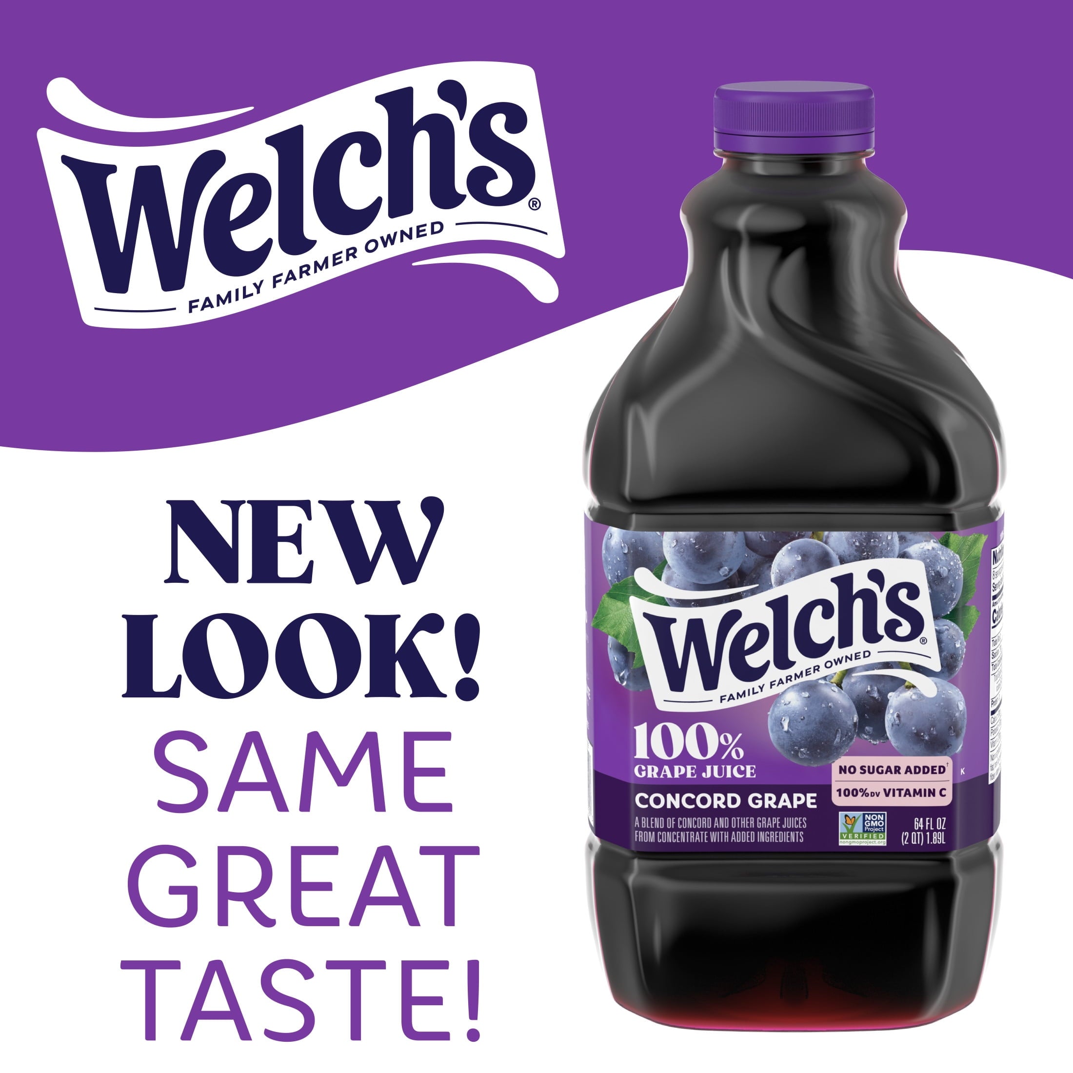 Welch's 100% Concord Grape Juice 64 fl oz Bottle