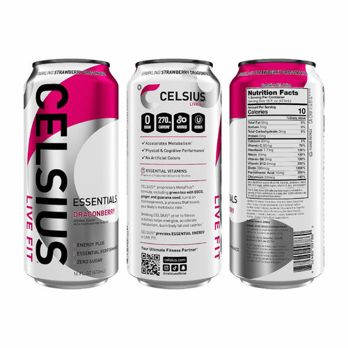 CELSIUS Essentials Dragonberry Energy Drink 16 fl oz Single Can