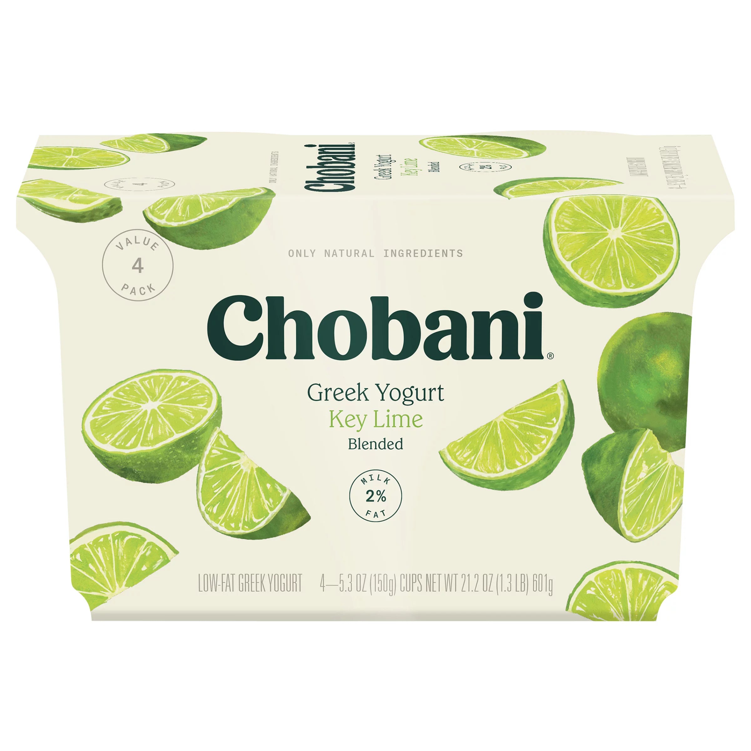 Chobani Low-Fat Blended Greek Yogurt Value 4 Pack Blended Key Lime Reduced Fat Greek Yogurt