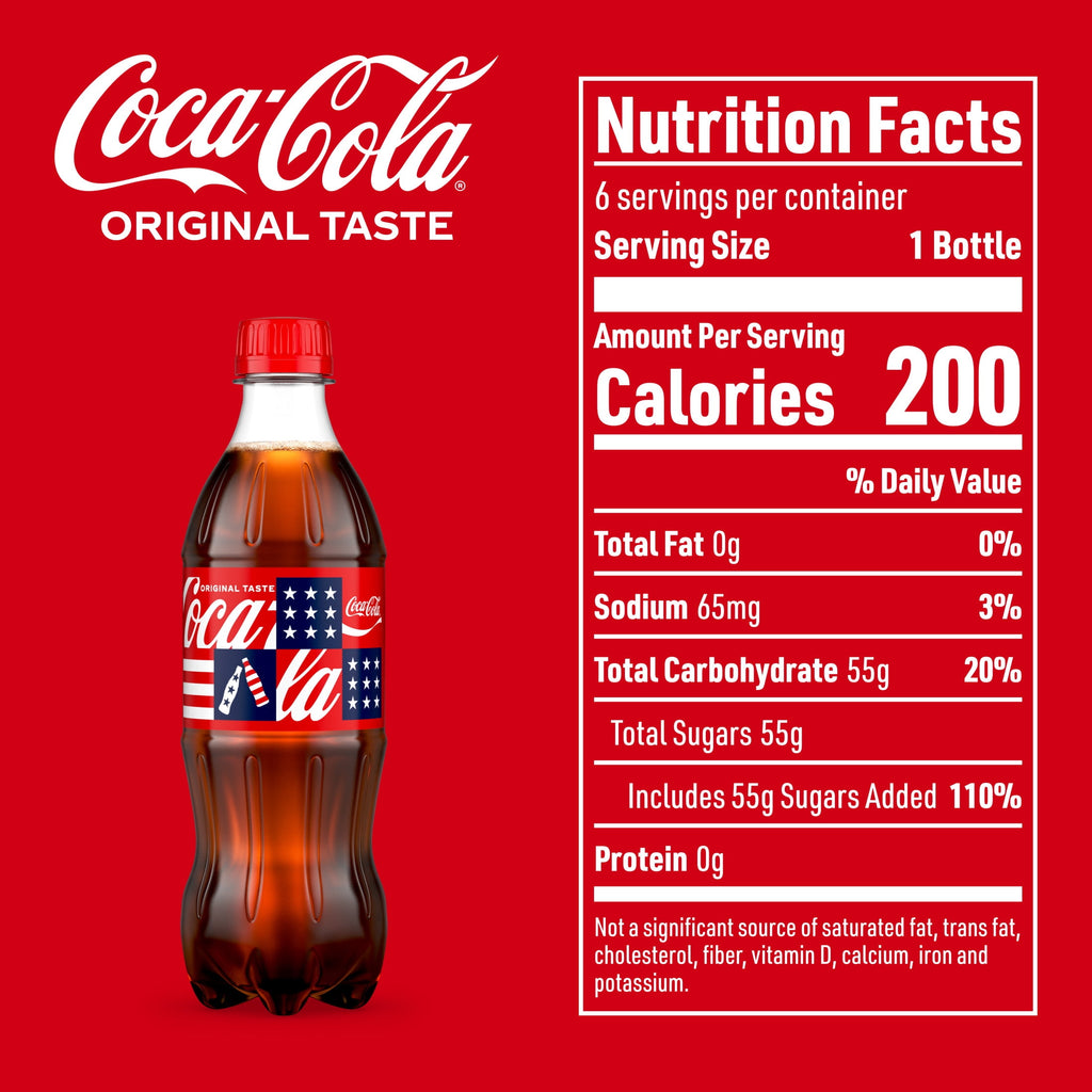Soda Pop Bottles 16.9 Fl Oz 6 Pack Coca-Cola