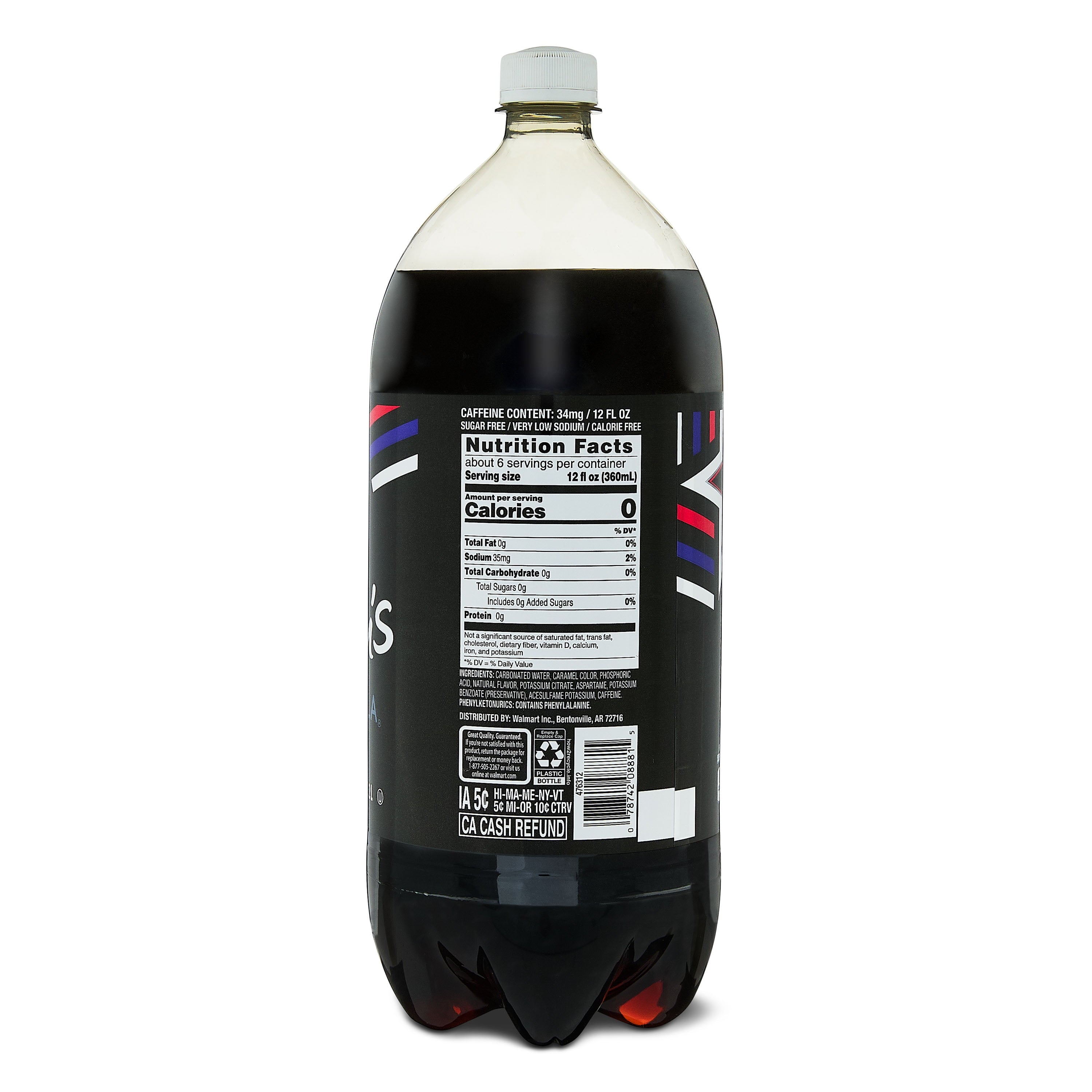Sam's Choice Zero Sugar Cola Soda Pop Bottle 2 L