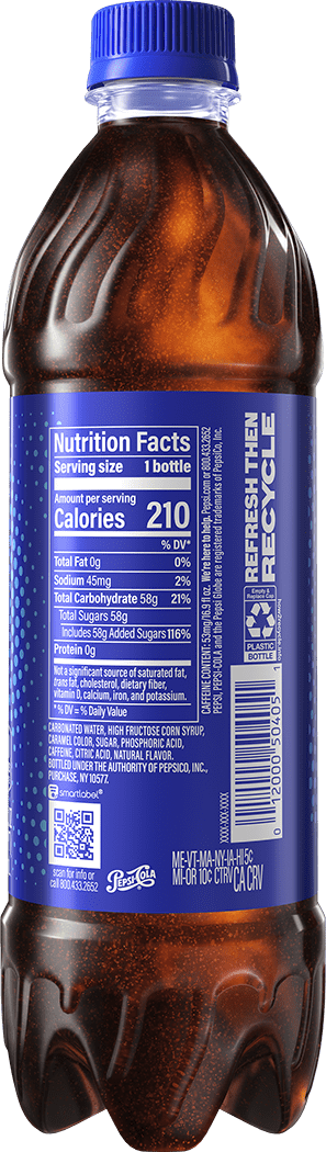 Pepsi Soda Cola Bottles 16.9 Fl Oz 6 Pack