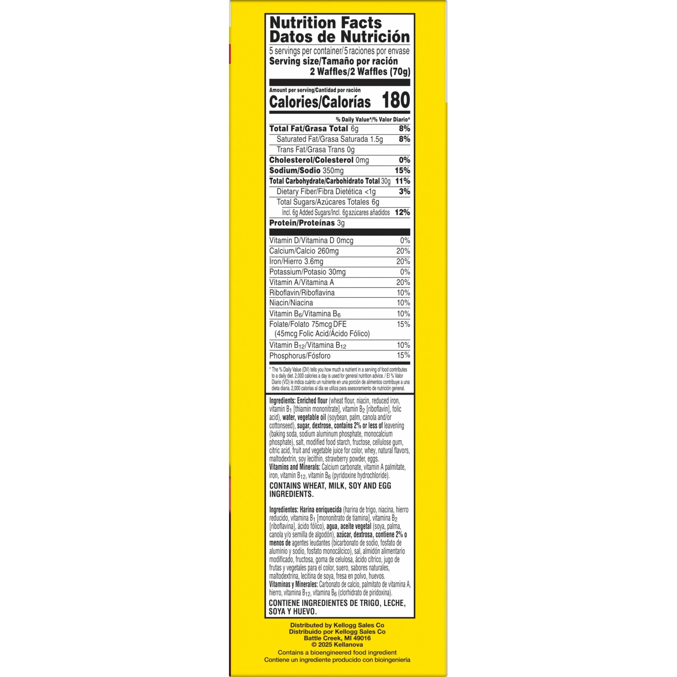 Eggo Strawberry Waffles Frozen 12.3 Oz 10 Count