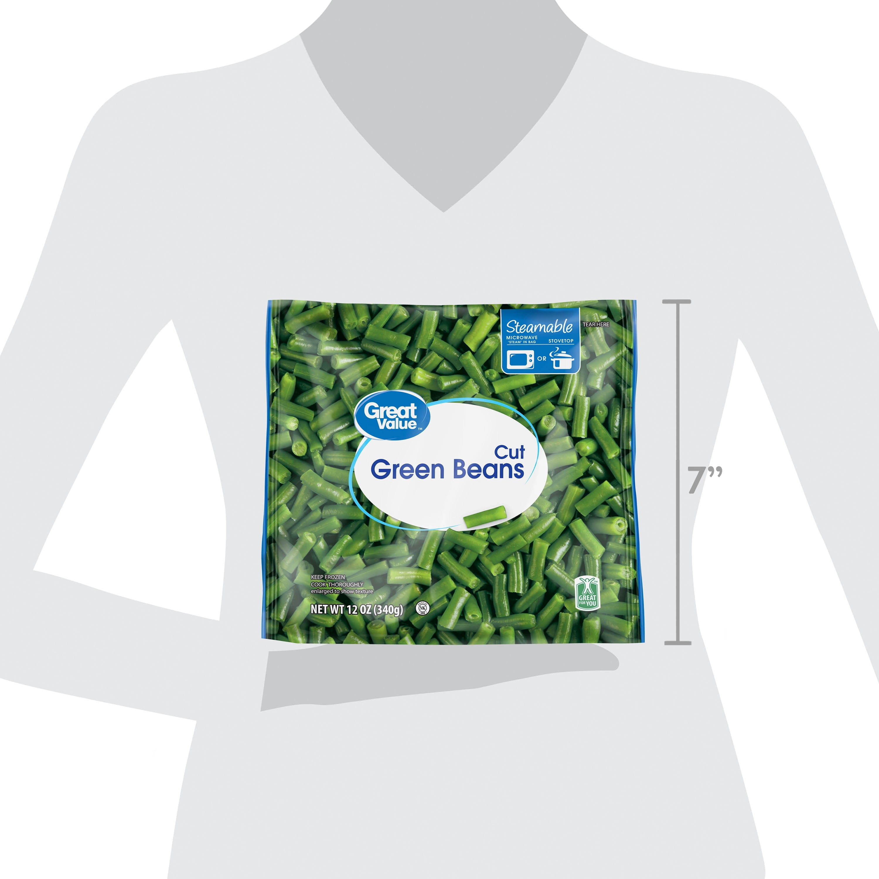 Great Value Cut Green Beans Frozen Vegetables 12 Oz