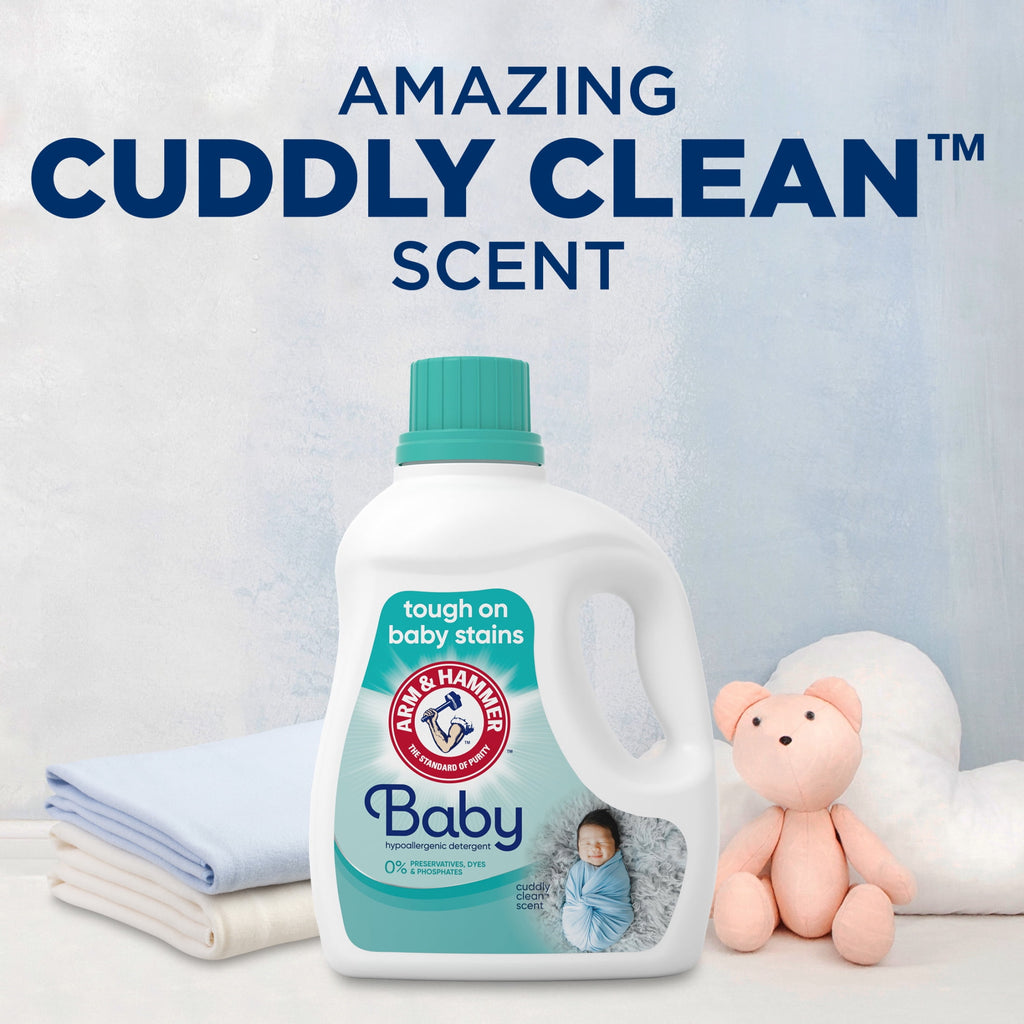 ARM & HAMMER Baby Hypoallergenic Liquid Laundry Detergent Cuddly Clean 100.5 fl oz 77 Loads