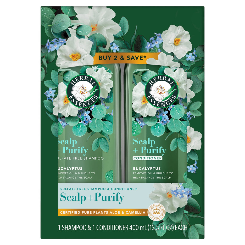 Herbal Essences Scalp + Purify Eucalyptus Shampoo and Conditioner Dual Pack 13.5 fl oz Each