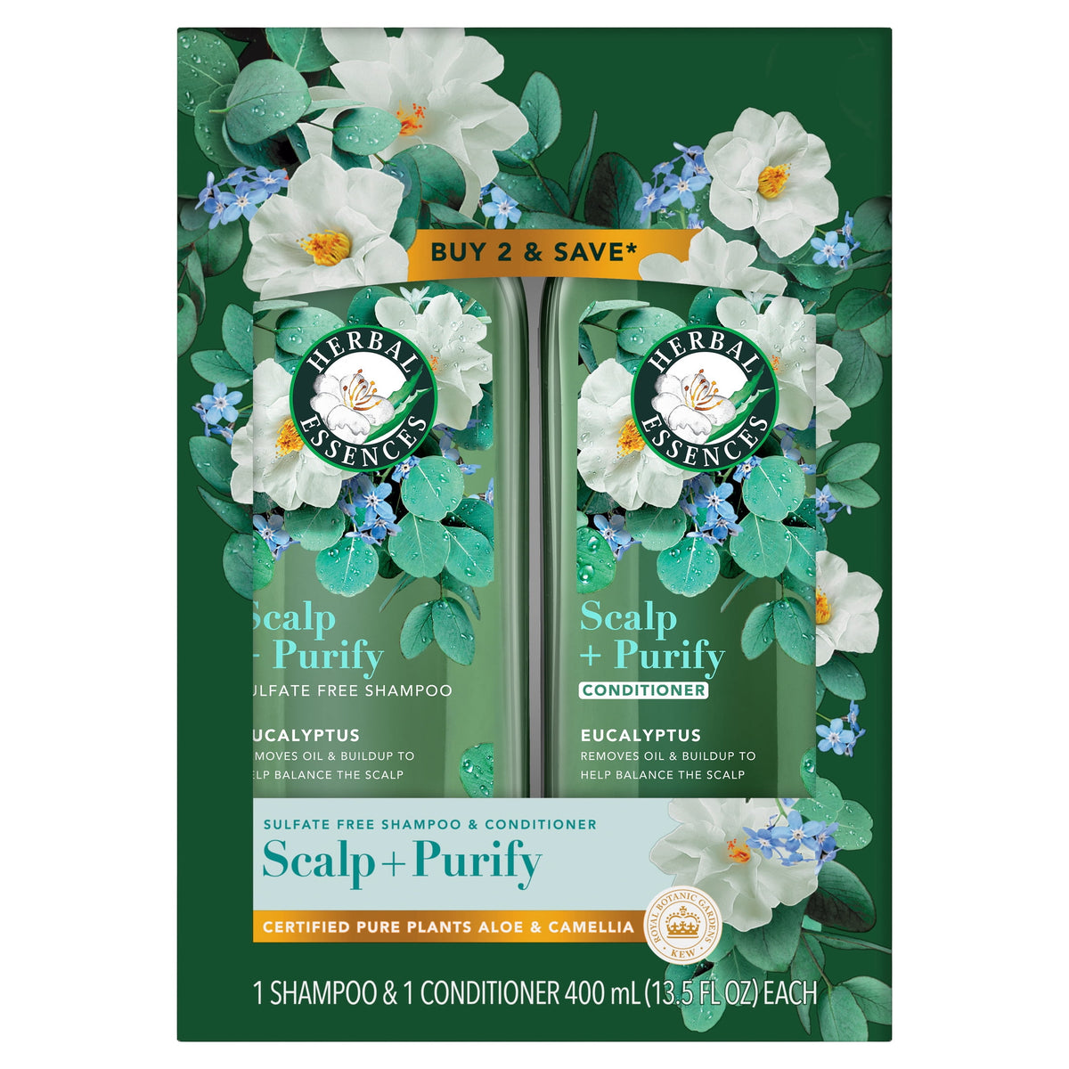 Herbal Essences Scalp + Purify Eucalyptus Shampoo and Conditioner Dual Pack 13.5 fl oz Each