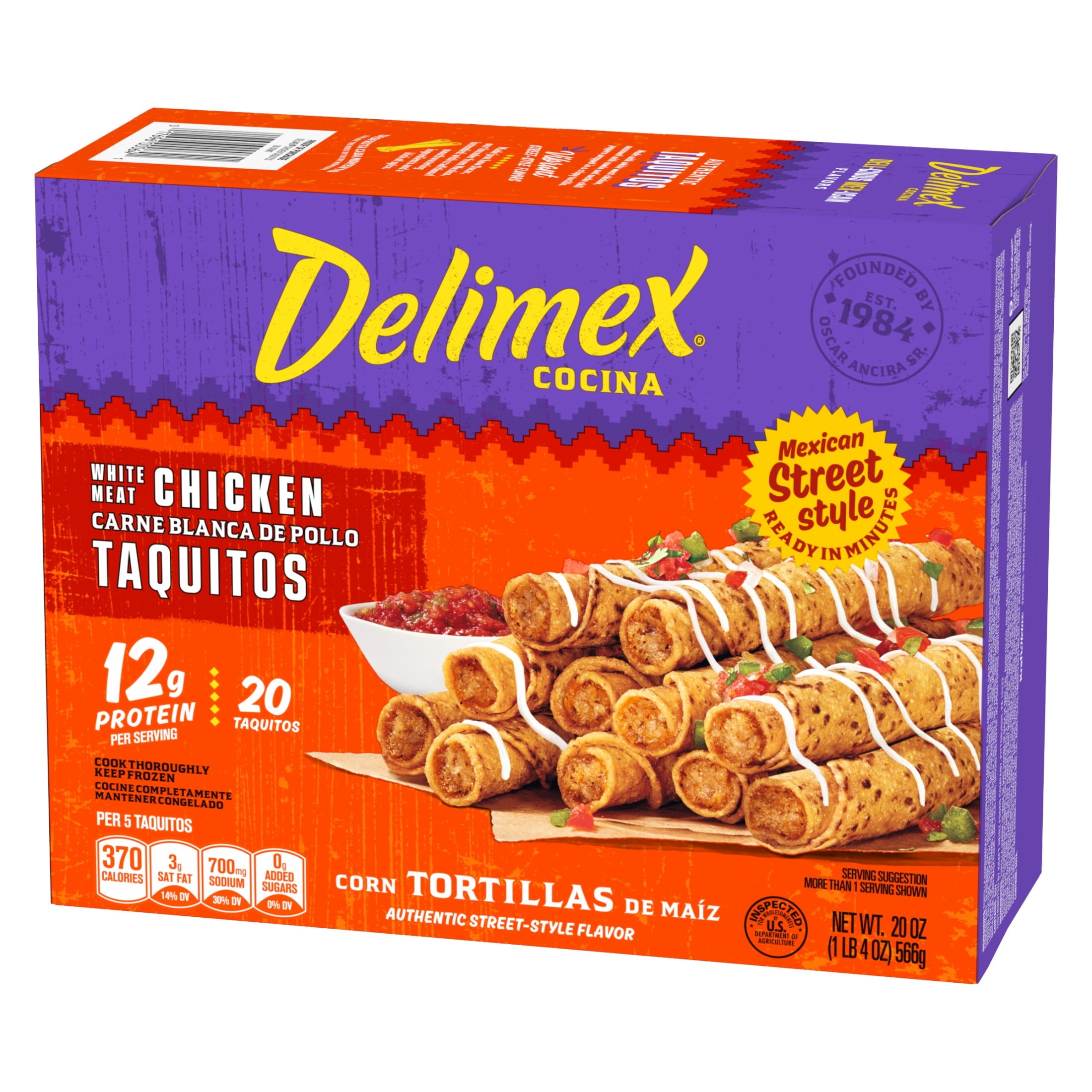 Delimex White Meat Chicken Taquitos Frozen Snacks 20 Count 20 Oz