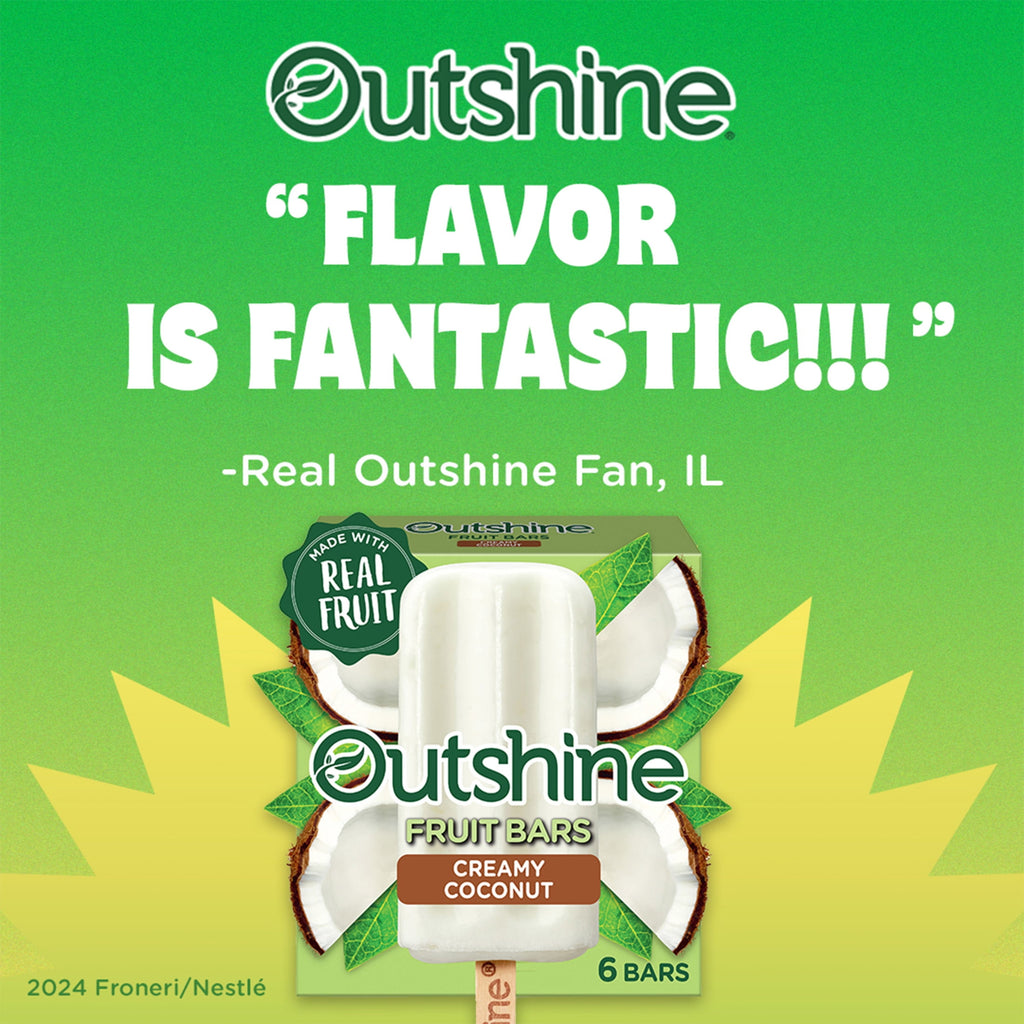 Outshine Creamy Coconut Frozen Fruit Bars 6 Count 14.7 Fl Oz