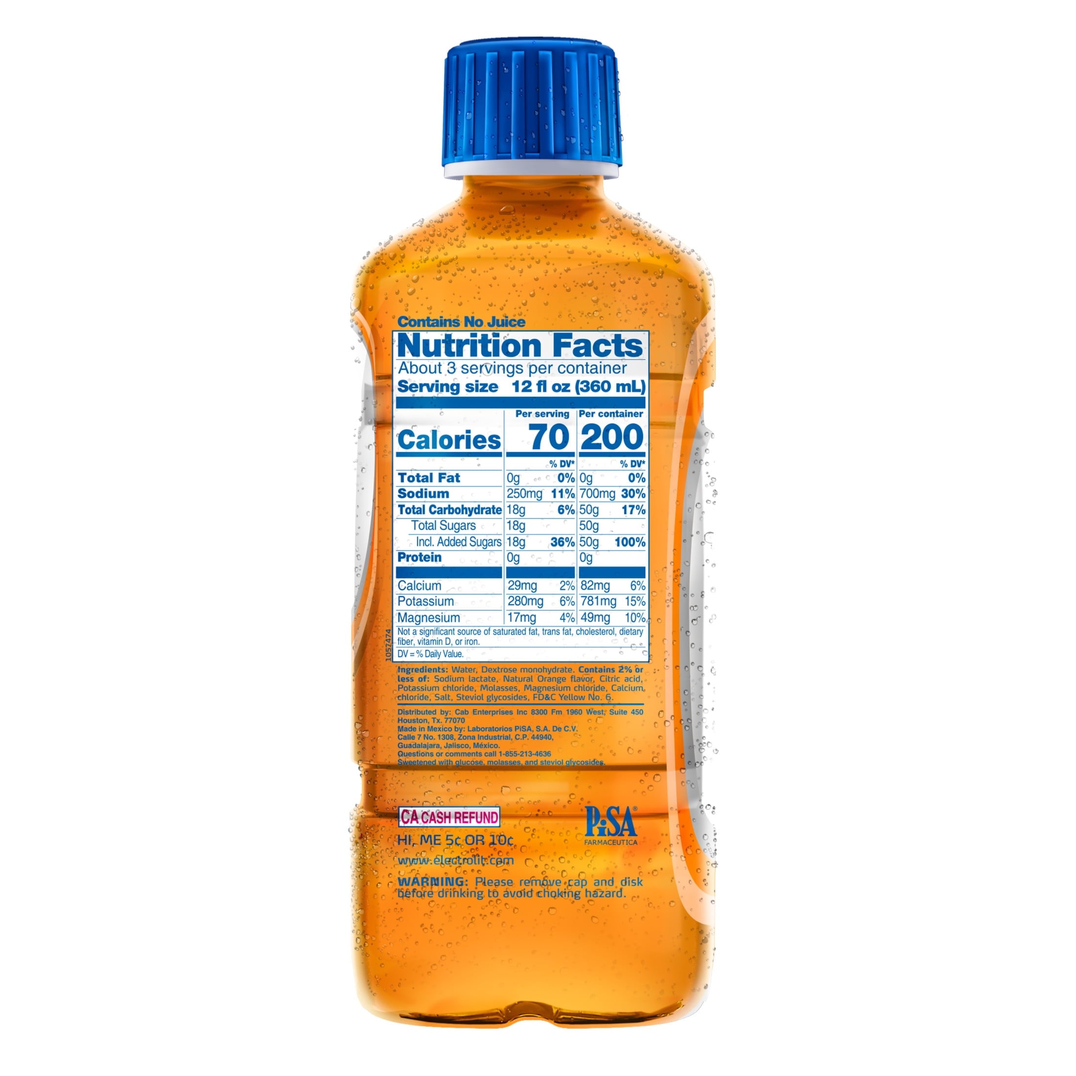 Electrolit Orange Electrolyte Hydration Beverage 33.8 fl oz