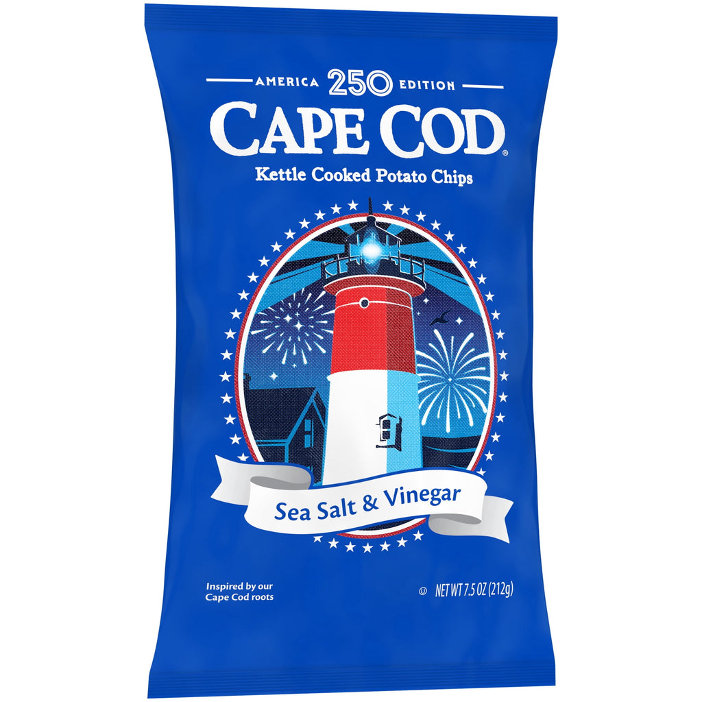 Sea Salt & Vinegar Kettle Cooked Potato Chips 7.5 Oz Cape Cod