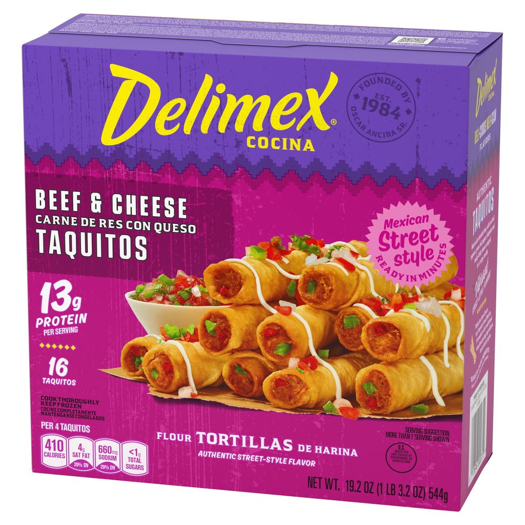 Delimex Beef & Cheese Taquitos Frozen Snacks 16 Count 1.32 Lb