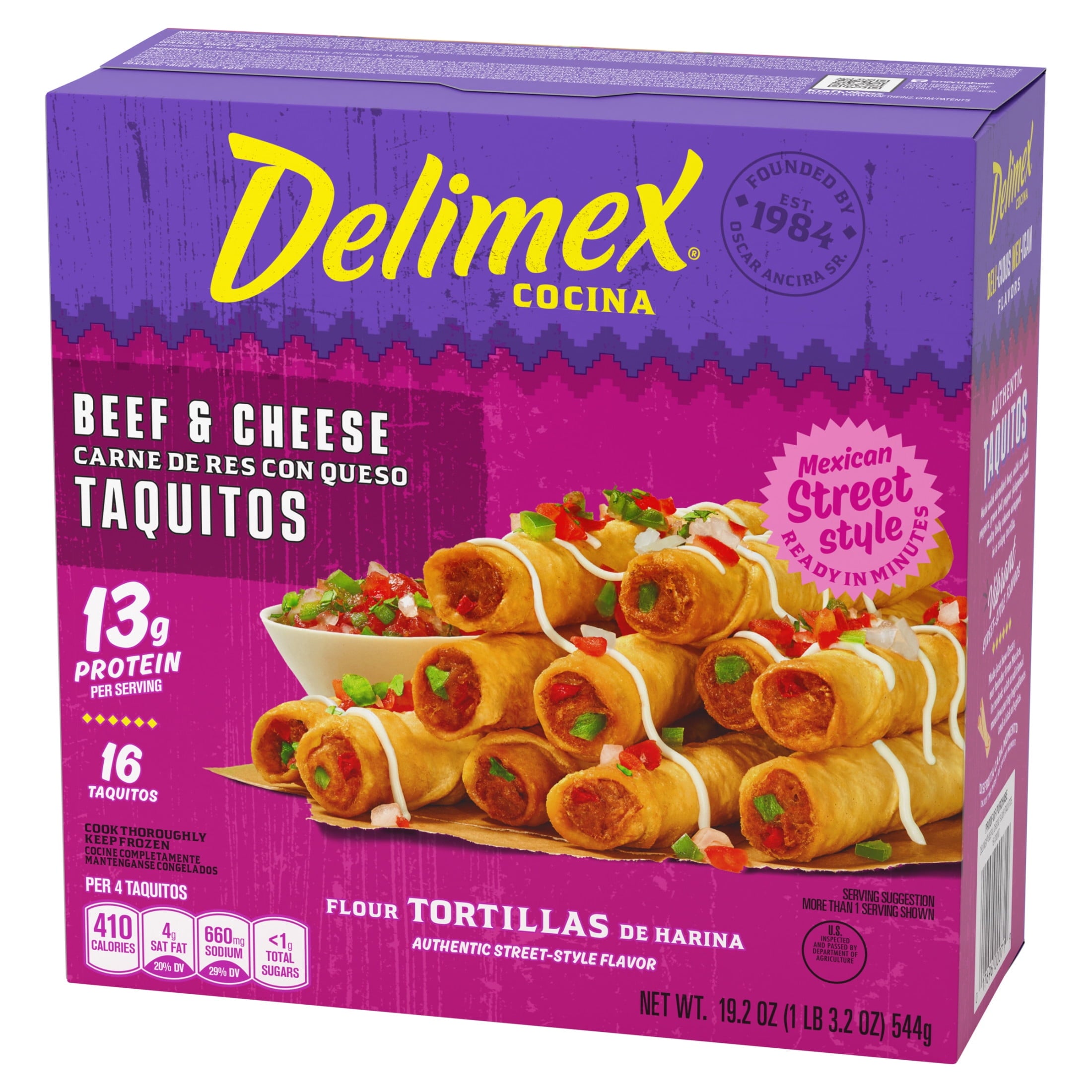 Delimex Beef & Cheese Taquitos Frozen Snacks 16 Count 1.32 Lb