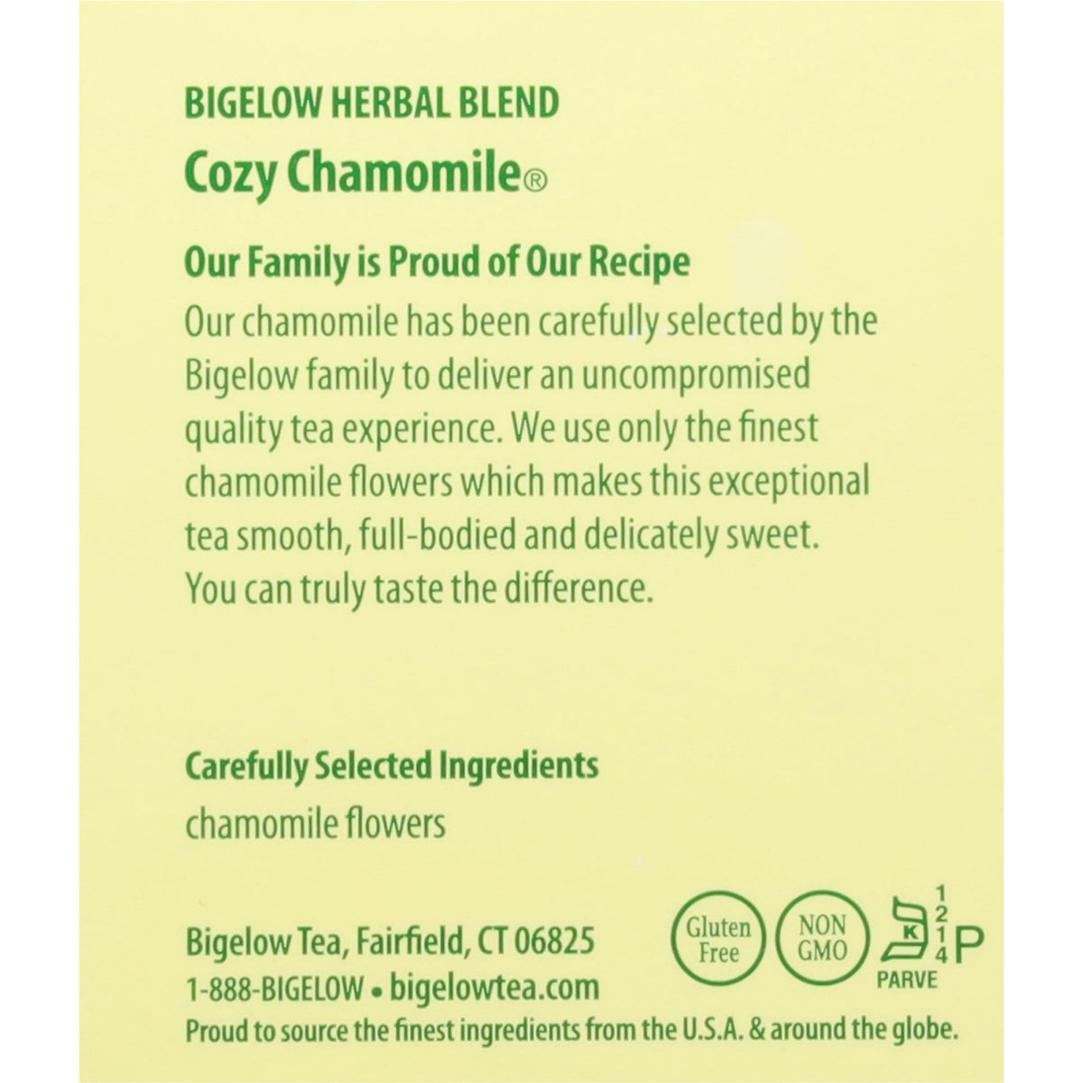 Bigelow Cozy Chamomile Herbal Tea Bags Caffeine Free 20 Count