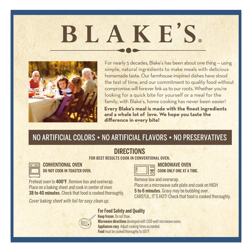 Blake's Gluten Free Chicken Pot Pie Frozen Meal 8 Oz