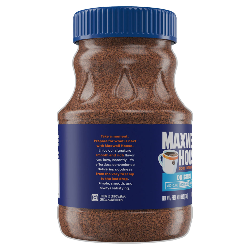 Maxwell House Original Roast Naturally Caffeinated Medium Instant Coffee 8 oz Jar