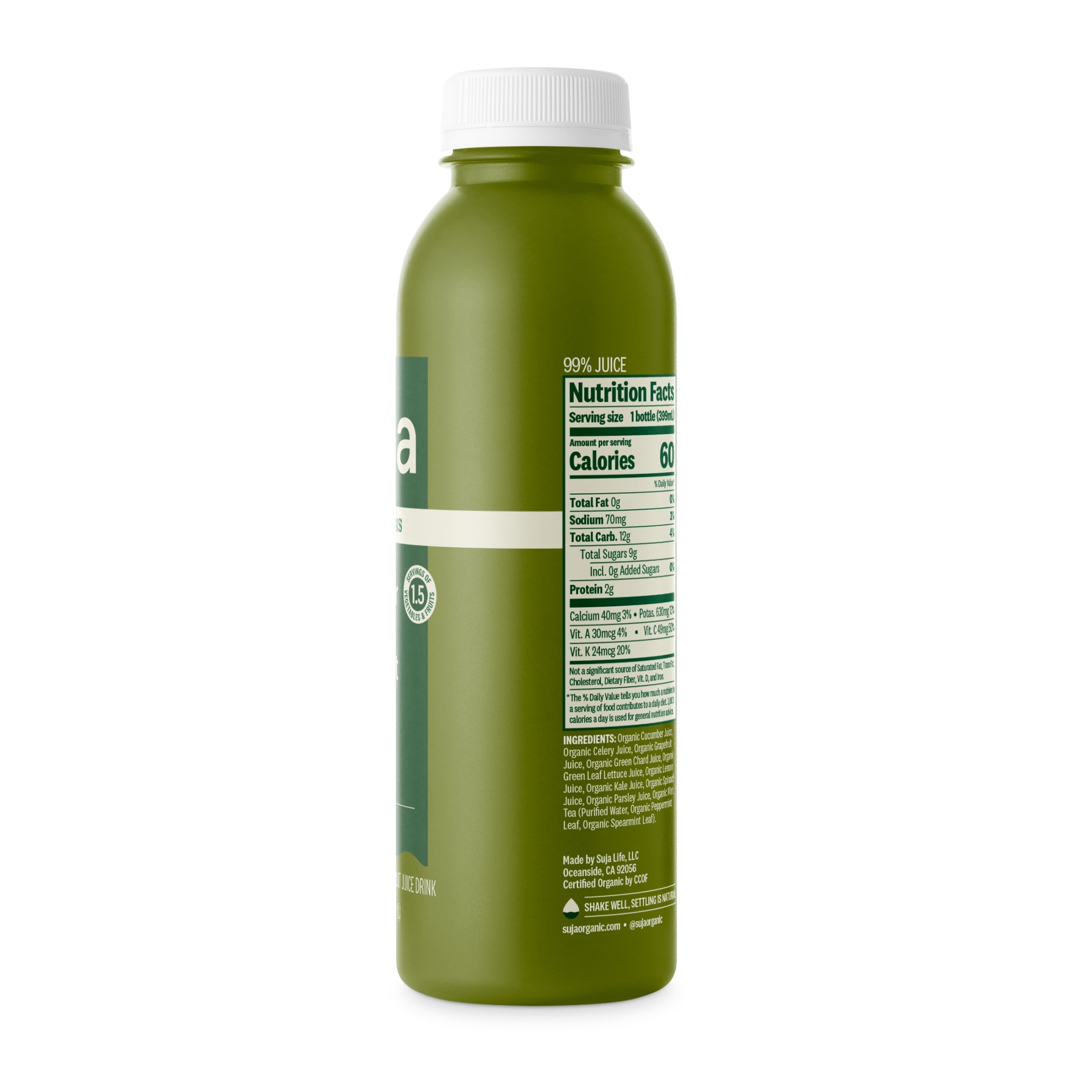Suja Organic Uber Greens Cold Pressed Juice Drink 13.5 fl oz Bottle